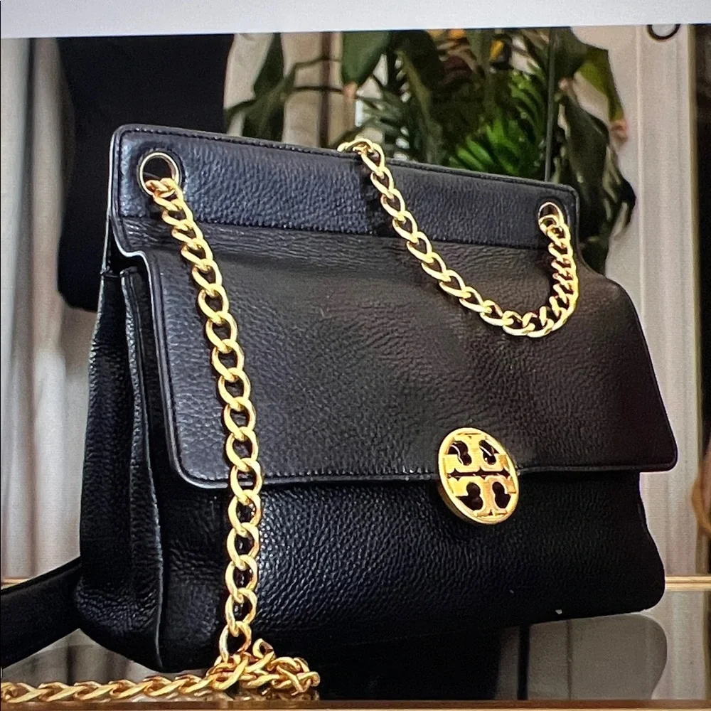 Tory Burch Black Leather Chelsea Shoulder bag/ CrossbodyBag. - Picture 2 of 16